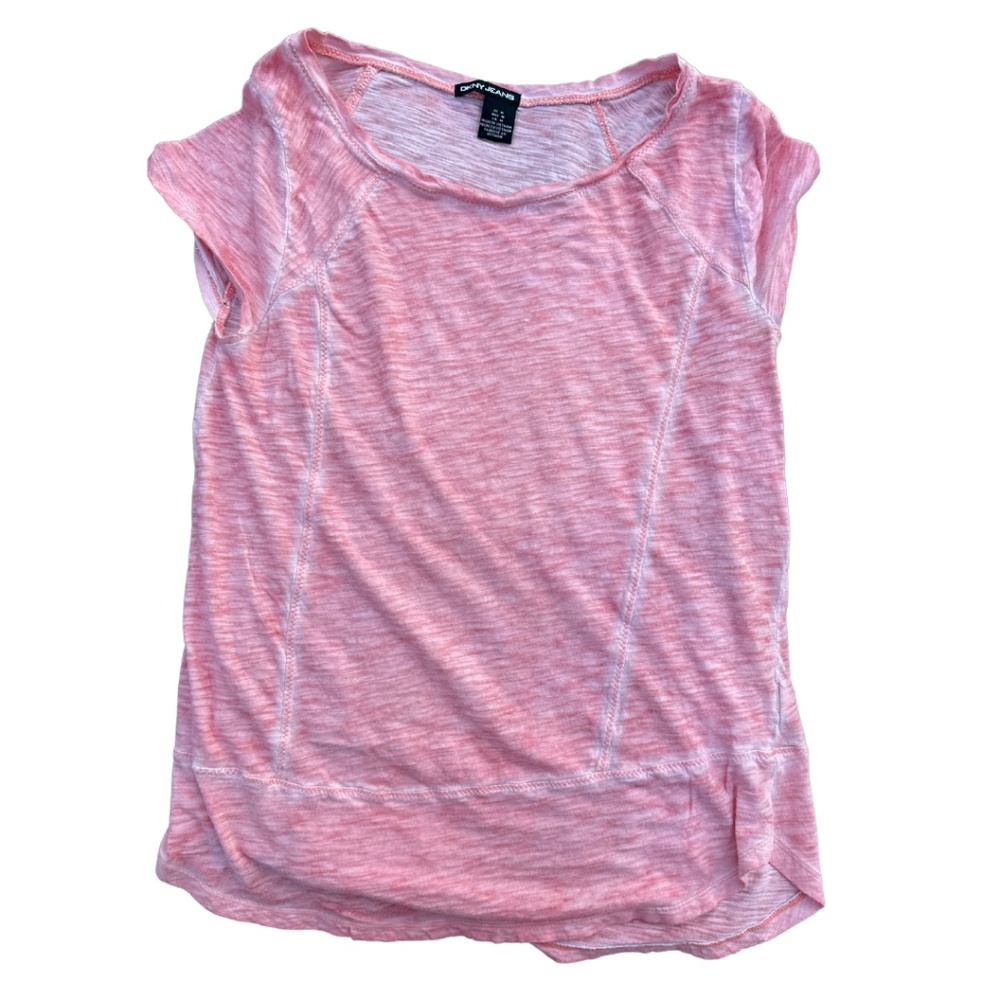 DKNY Jeans lightweight pink cap sleeve shirt M Medium